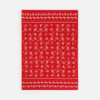 Плед Holidale, красный с молочным