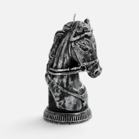 Свеча фигурная «Бюст лошади», серебристая