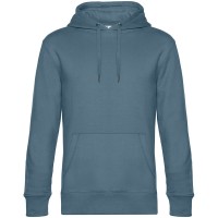 Толстовка с капюшоном унисекс King, серо-синяя, S