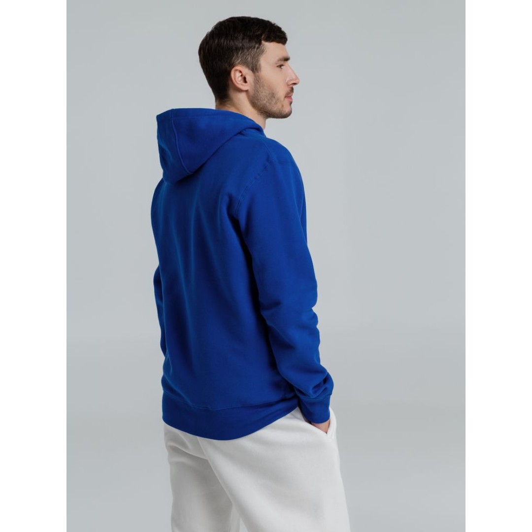 Толстовка на молнии с капюшоном унисекс King, ярко-синяя, XS