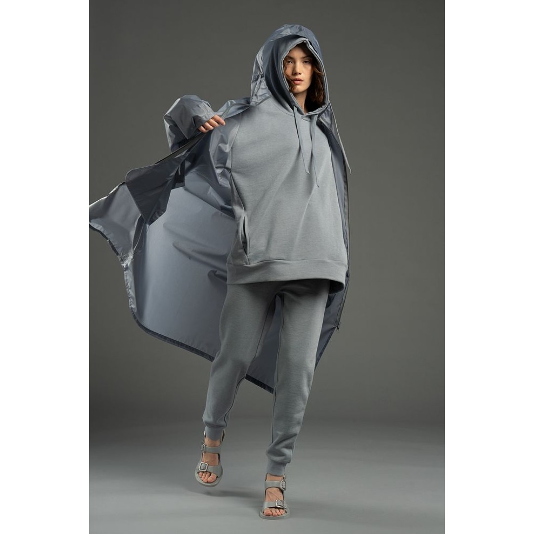 Худи унисекс H2, серое, размер XS/S