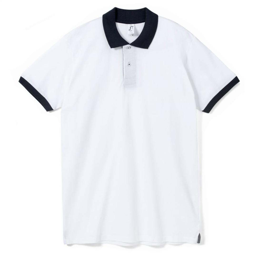 Рубашка поло Prince 190 белая с темно-синим , S