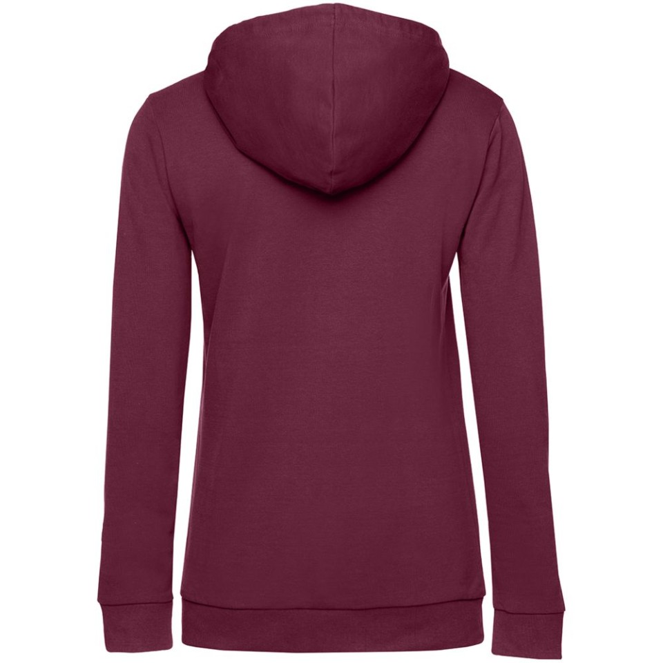 Толстовка с капюшоном женская Hoodie, бордовая, L