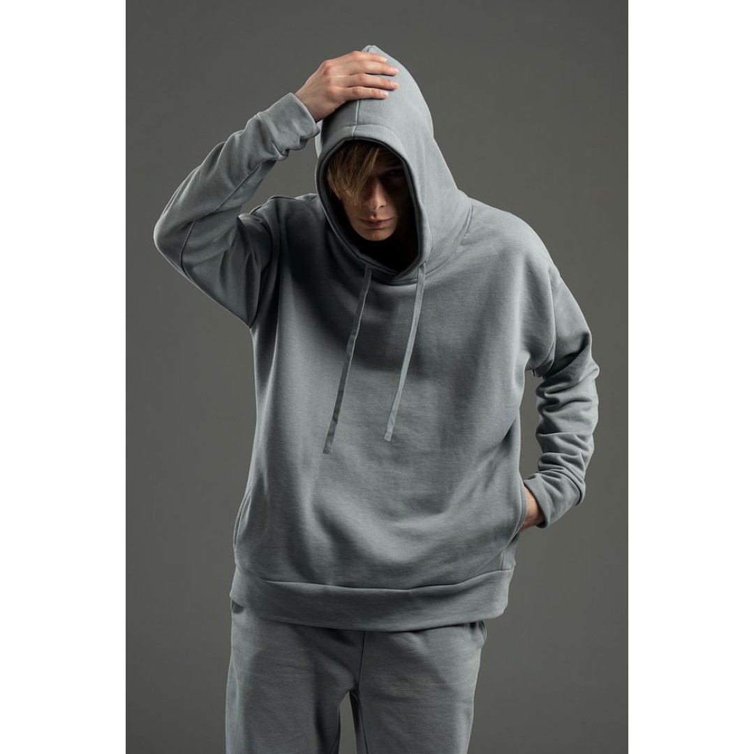 Худи унисекс H2, серое, размер XS/S