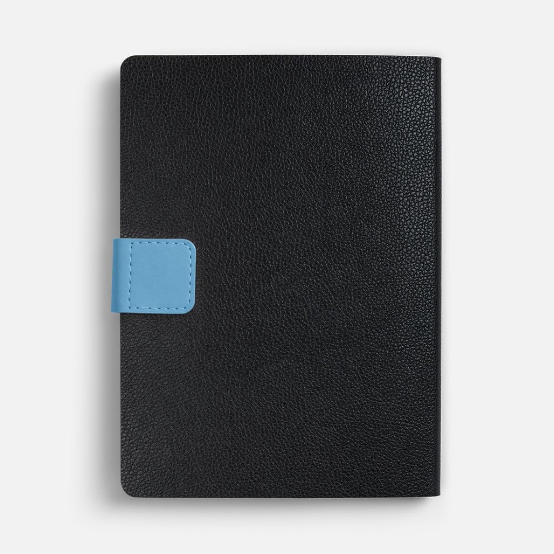 Ежедневник Boom, недатированный, черный с голубым