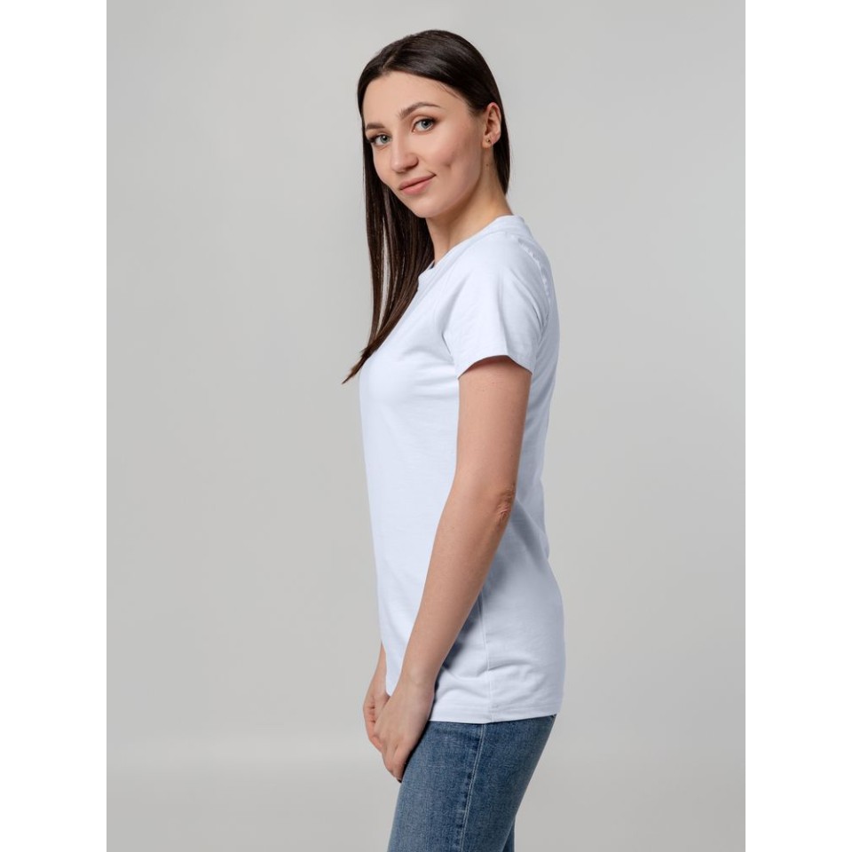 Футболка женская T-bolka Stretch Lady, белая (холодный оттенок)