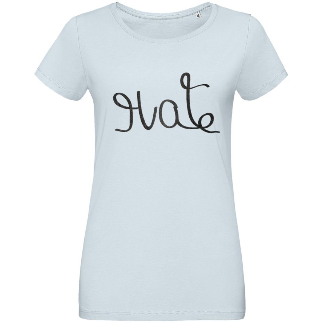 Футболка женская Hate-Love, голубая, S