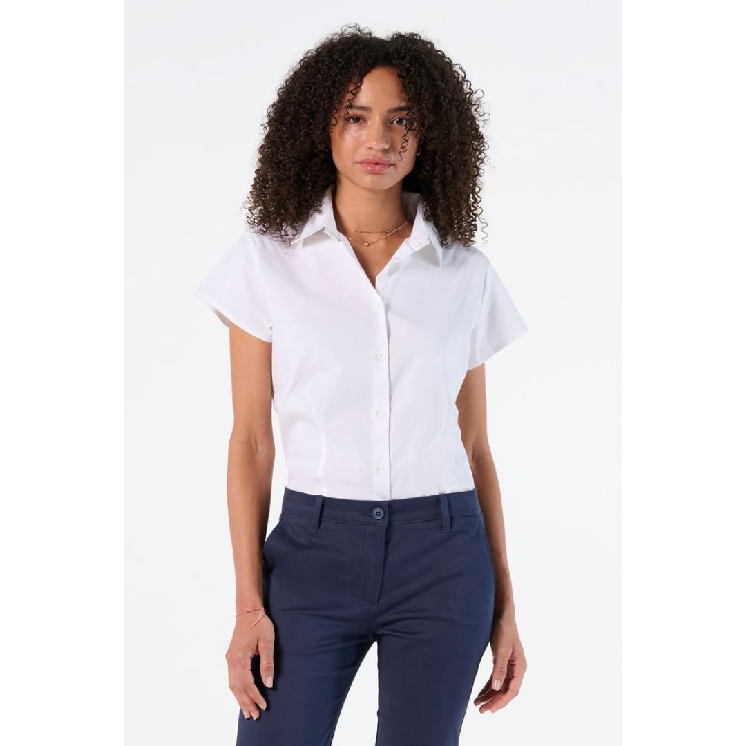 Рубашка женская с коротким рукавом Excess белая, XL