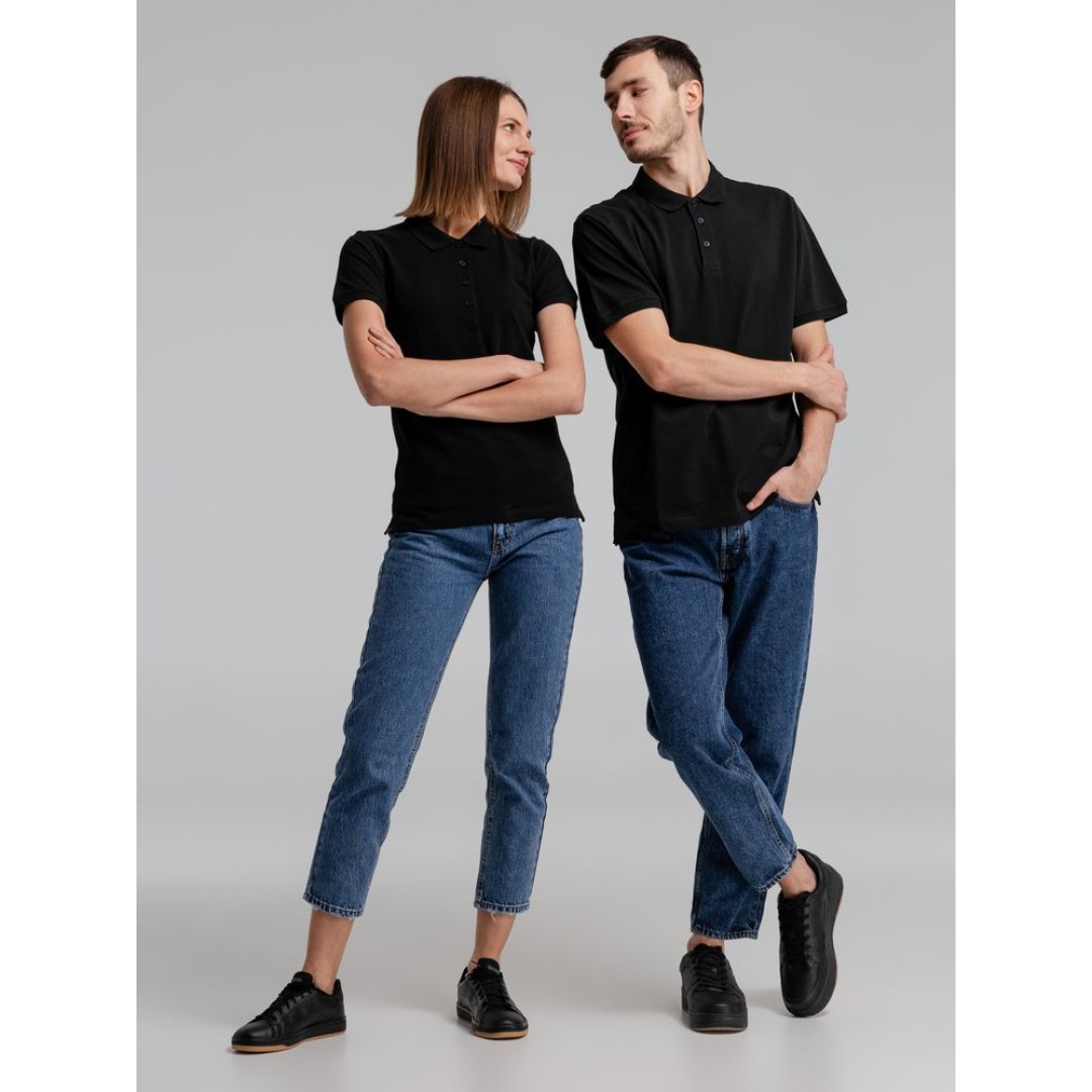 Рубашка поло женская Neptune черная, XXL