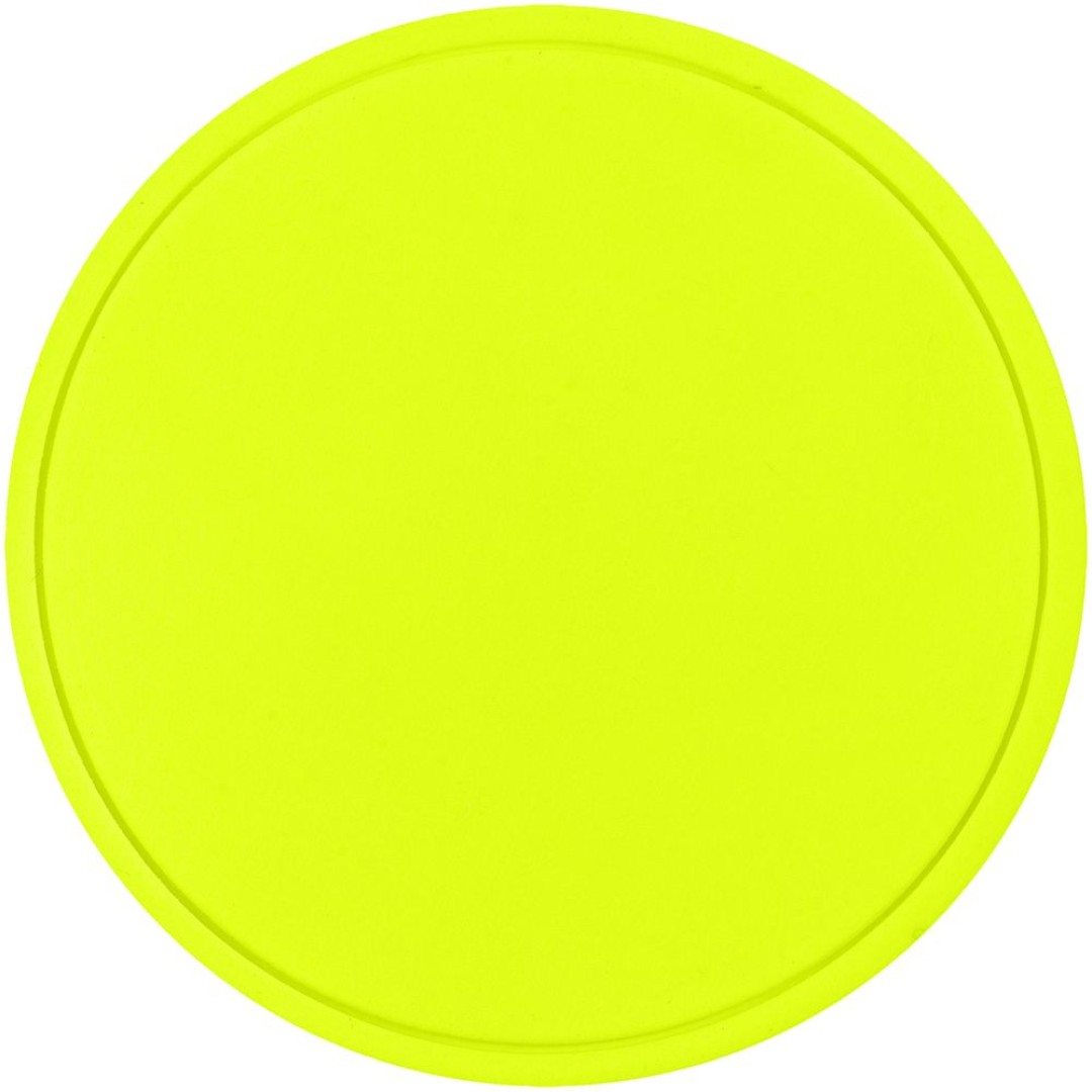 Лейбл из ПВХ Dzeta Round, L, желтый неон