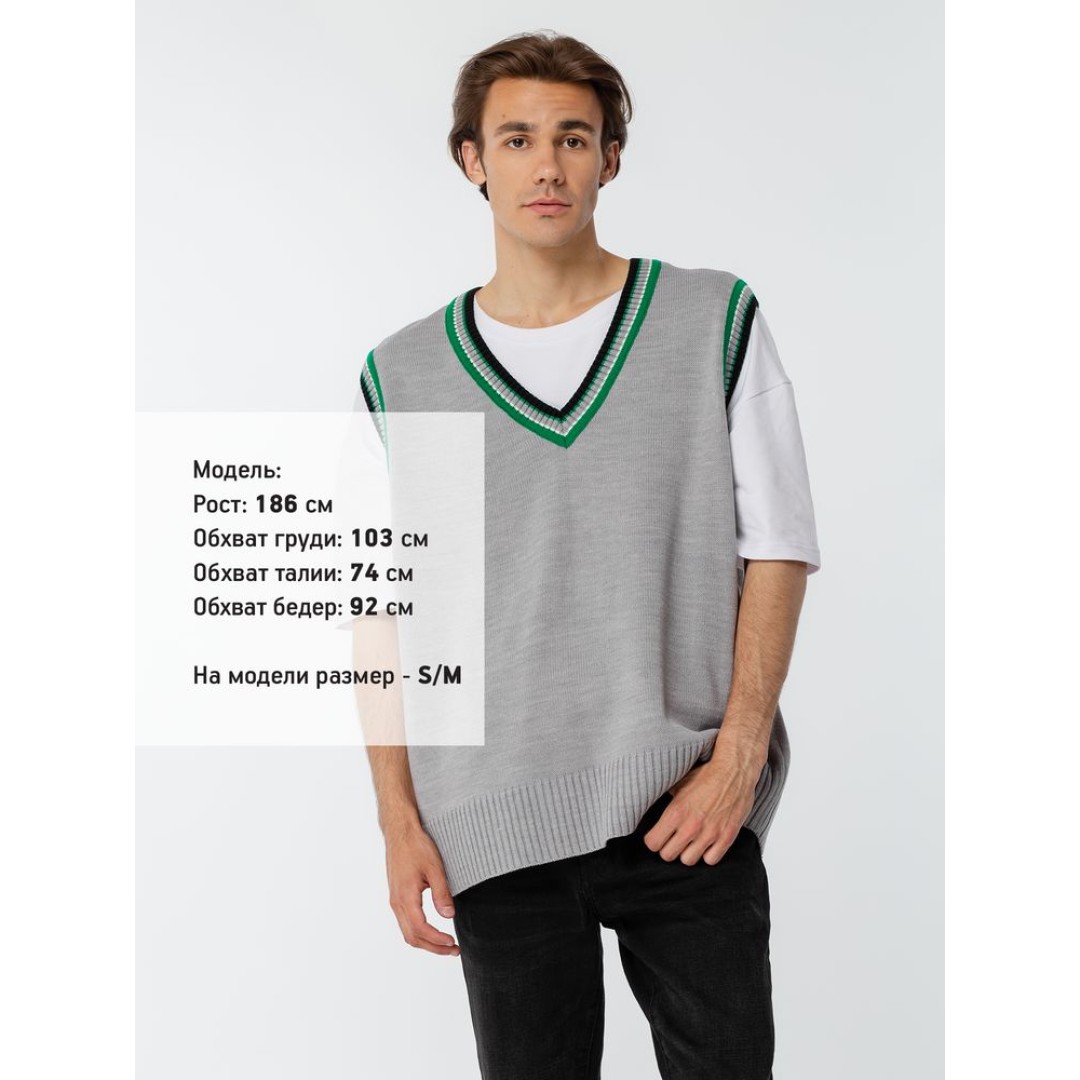 Жилет оверсайз унисекс Cornell в сумке, светло-серый, размер S/M