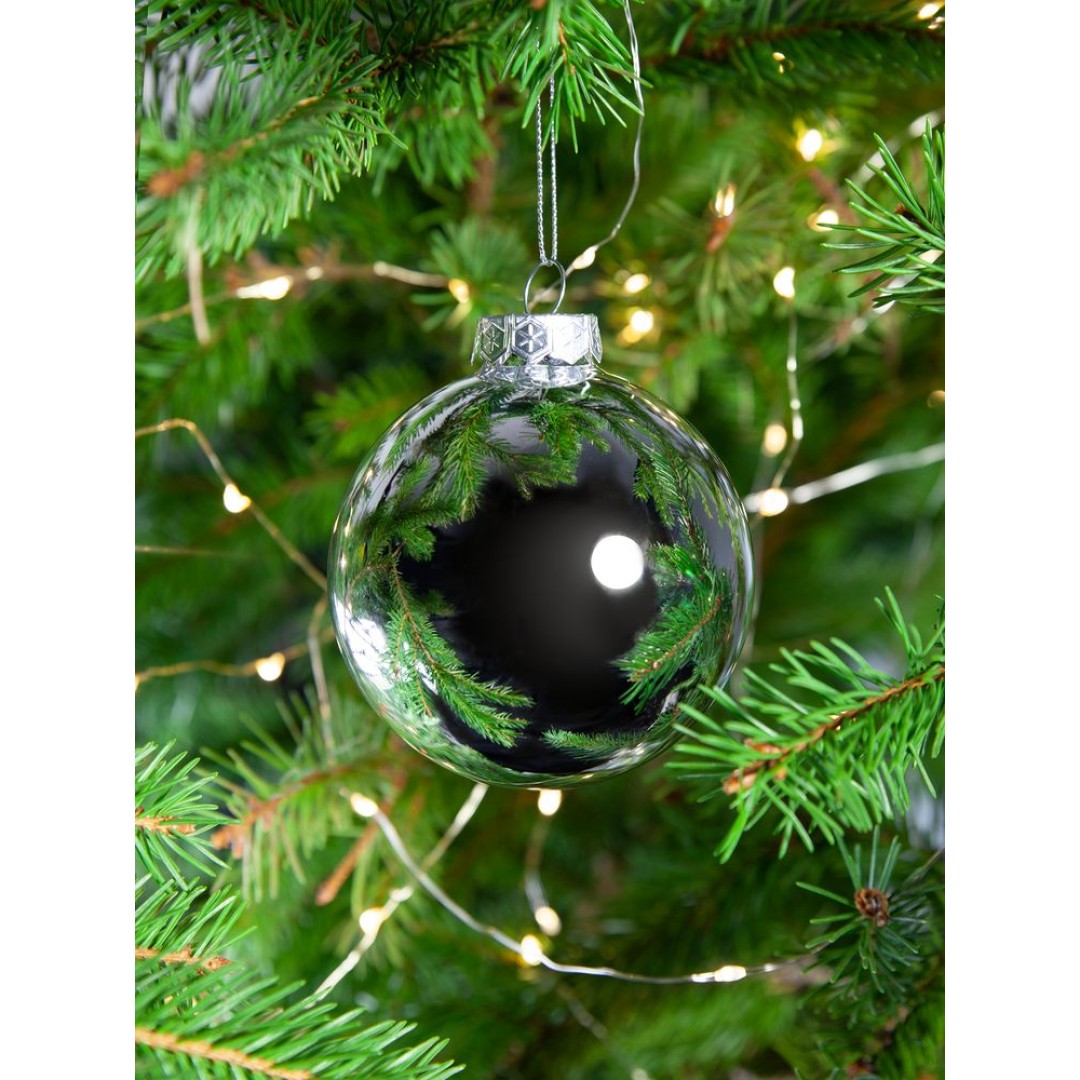 Елочный шар Finery Gloss, 8 см, глянцевый серебристый