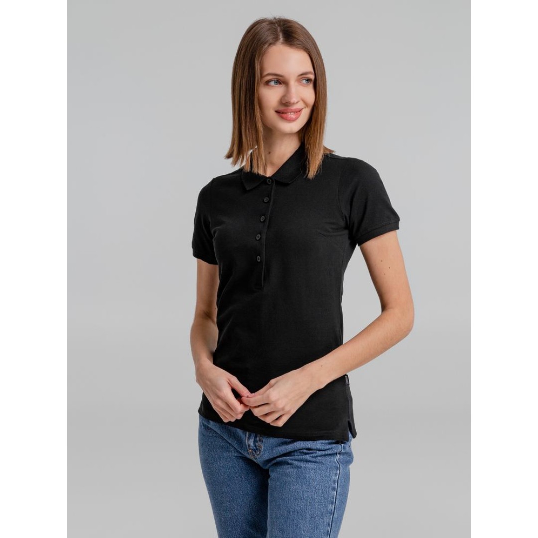 Рубашка поло женская Neptune черная, XXL