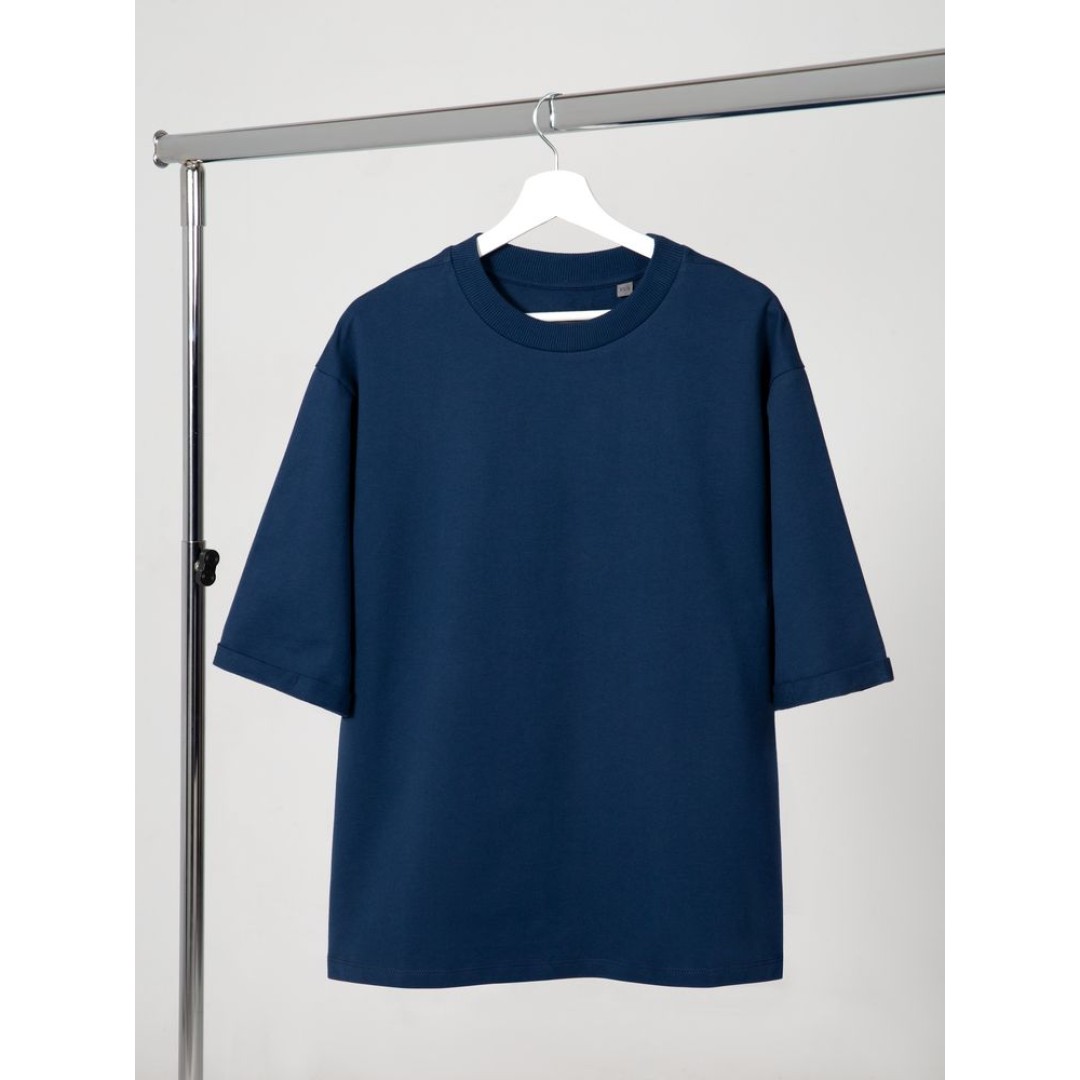 Футболка оверсайз унисекс Kosmos 2.0, темно-синяя, размер XS/S