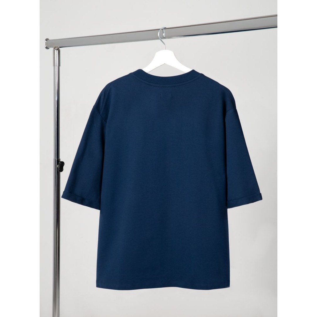 Футболка оверсайз унисекс Kosmos 2.0, темно-синяя, размер XS/S