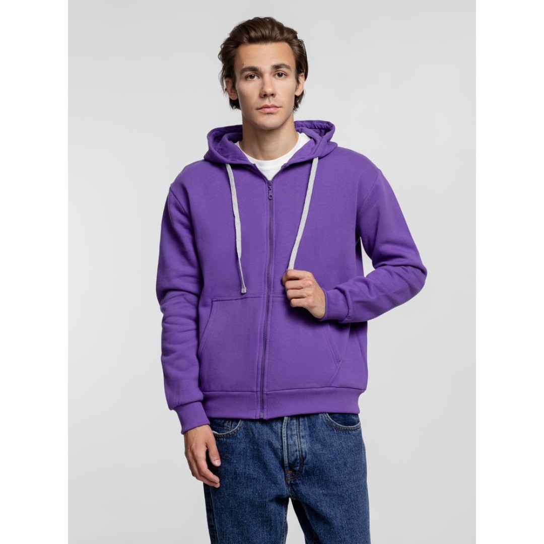 Толстовка на молнии с капюшоном Siverga Heavy, фиолетовая, размер 4XL