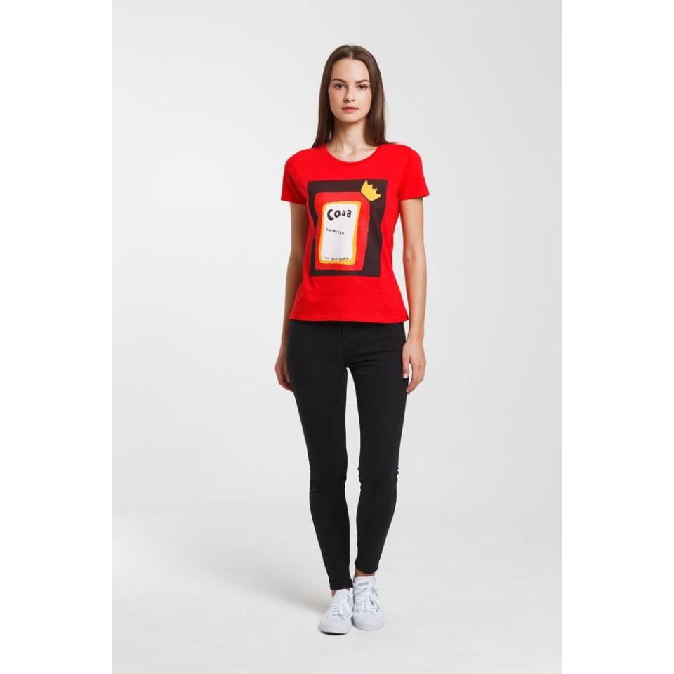 Футболка женская «Сода», красная, XL