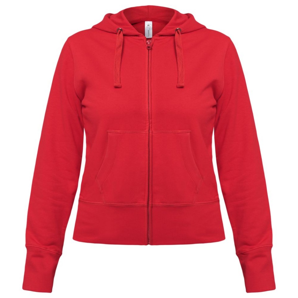 Толстовка женская Hooded Full Zip красная, L