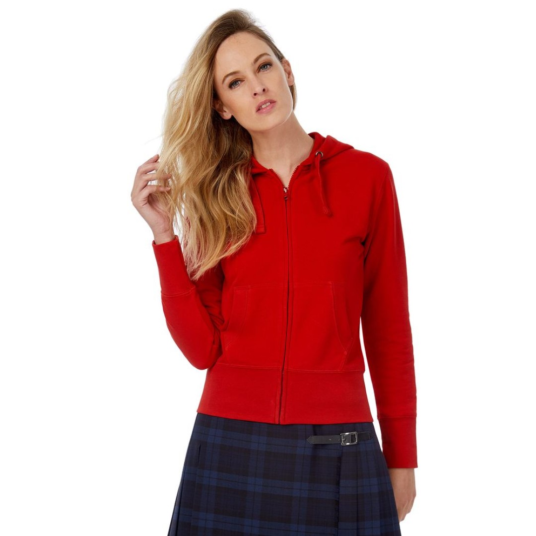 Толстовка женская Hooded Full Zip ярко-синяя, L