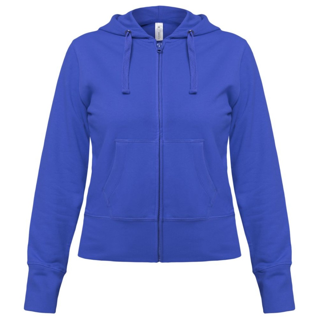 Толстовка женская Hooded Full Zip ярко-синяя, L