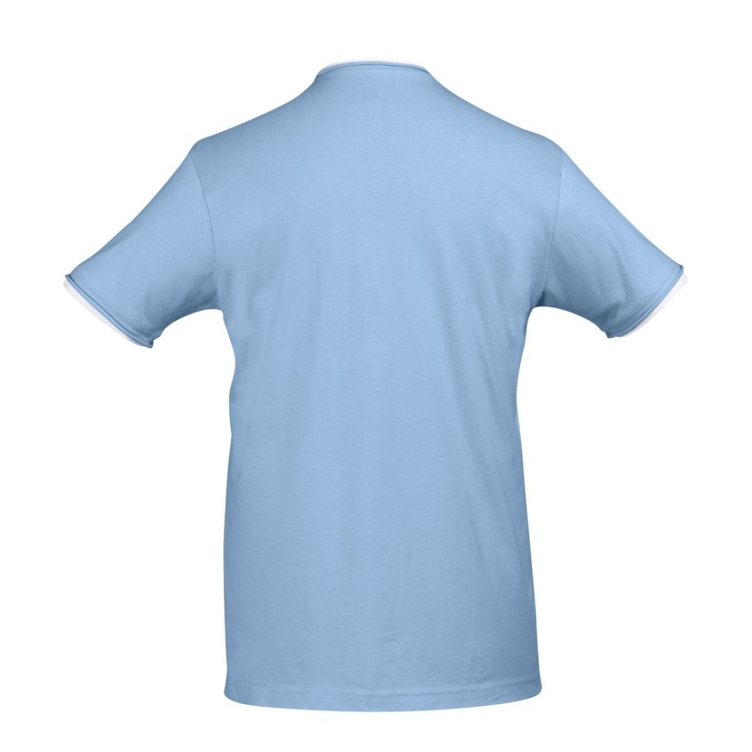 Футболка мужская с контрастной отделкой Madison 170, голубой/белый