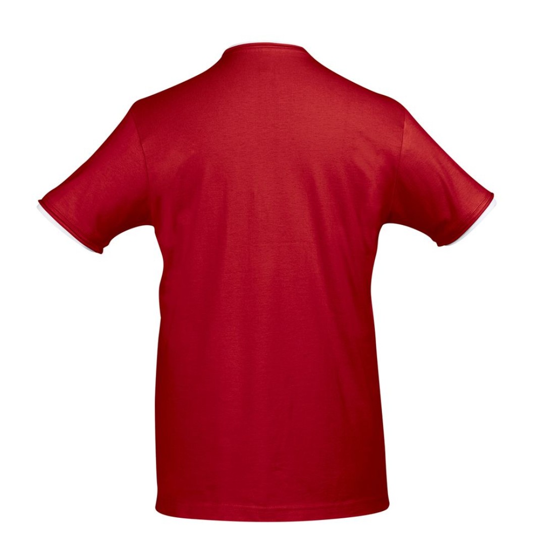 Футболка мужская с контрастной отделкой Madison 170, красный/белый, XXL
