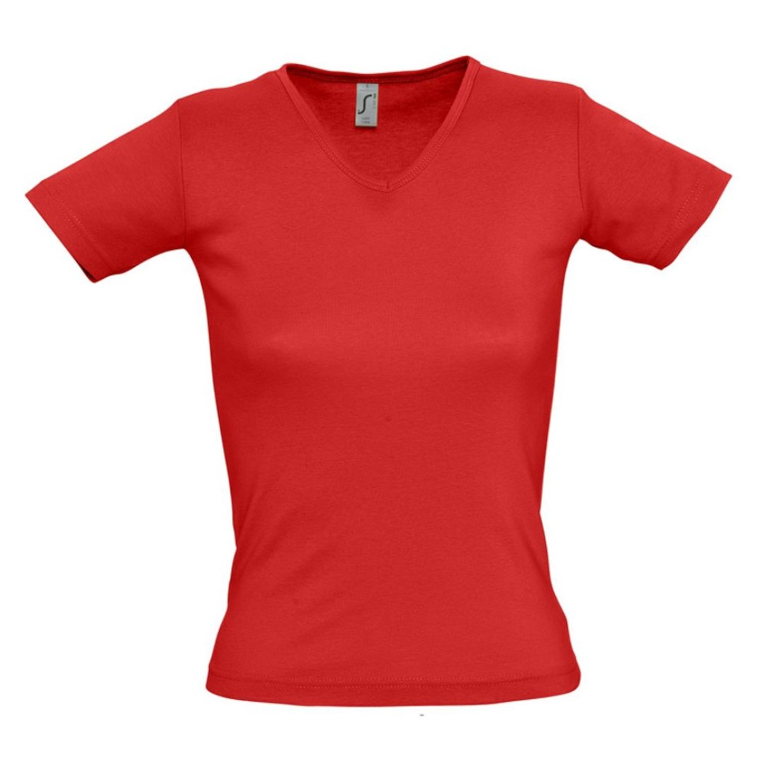 Футболка женская Lady 220 с V-обр. вырезом, красная, S