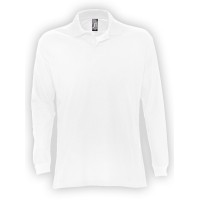 Рубашка поло мужская с длинным рукавом Star 170, белая, S