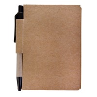 Мини-блокнот Eco Light с ручкой с черными элементами