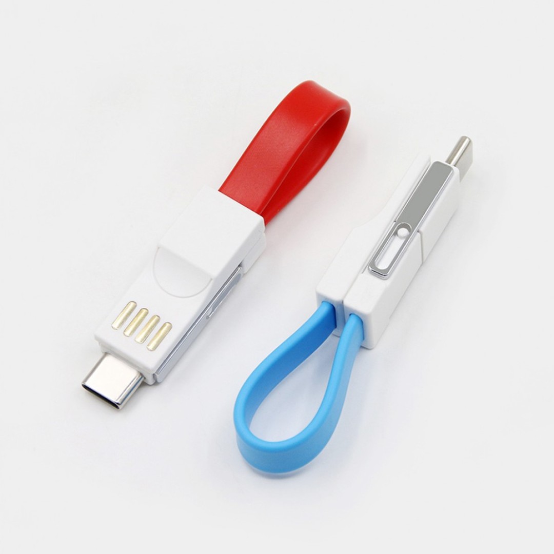 Мини брелок AKENSE 3 в 1 USB кабель Micro Type C