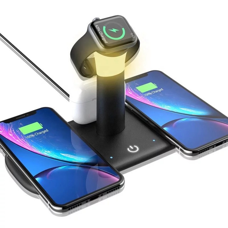 Беспроводное зарядное устройство 5 в 1 с функцией быстрой зарядки для AirPods Qwerty Wireless Fast Charging Function