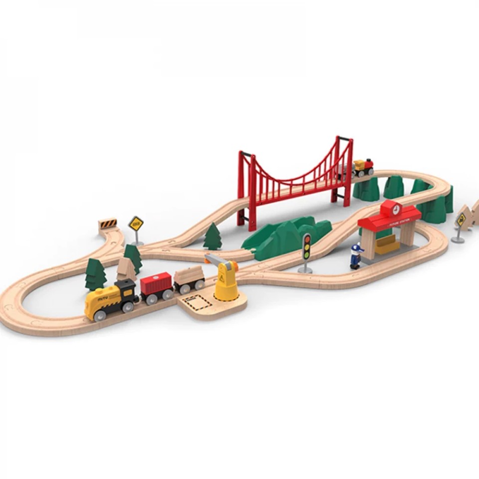 Железная дорога Xiaomi Mitu Toy Train Set Light Wood (MTWJ02MT)