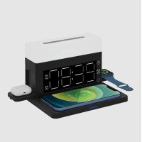 Беспроводное зарядное устройство с будильником 4 в 1 Qwerty Wireless Charger With Alarm Clock 4 in 1