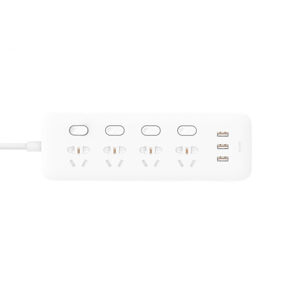 Удлинитель Xiaomi Mi Power Strip 4 Socket + 3 USB White (MJSWSKCXB-01QM)