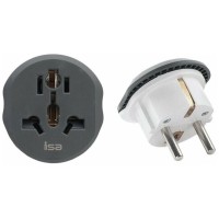 Переходник ISA сетевой вилки универсальный на евро с заземлением KT-168