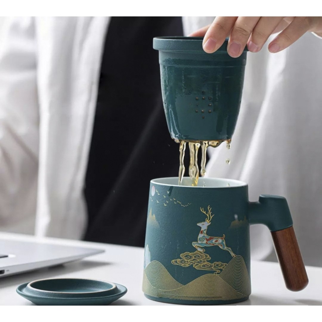 Фарфоровая чашка с керамическим фильтром Xiaomi Zesee Selected Ceramic Tea Cup