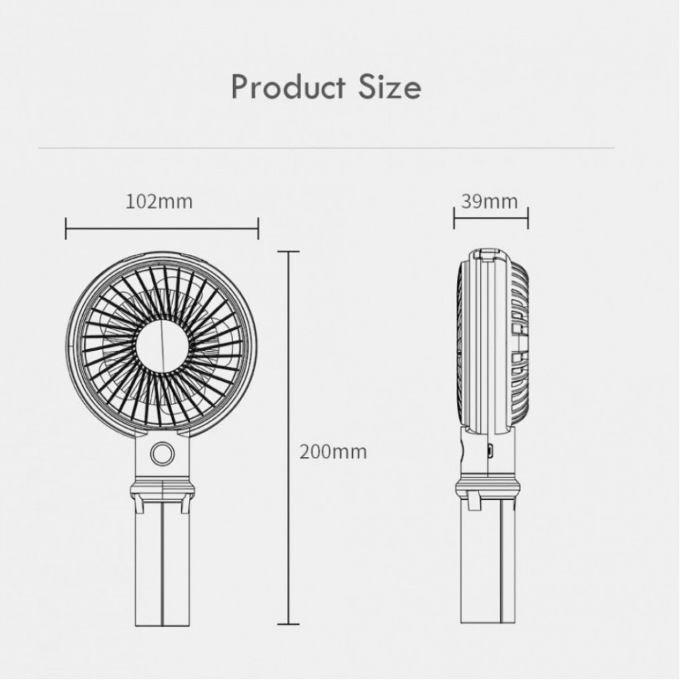 Портативный ручной вентилятор Xiaomi WSKEN Multifunction Handheld Fan (3021073)