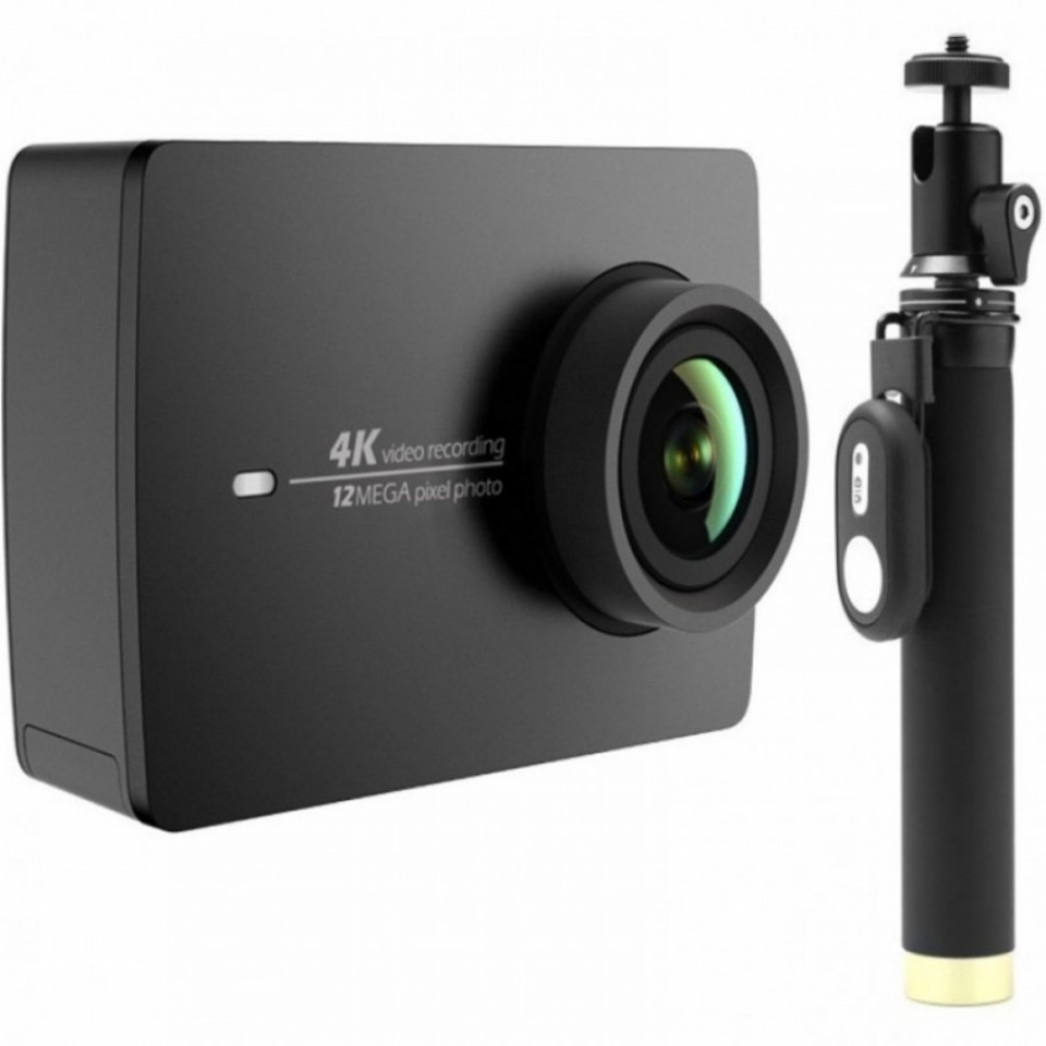 Экшн-камера+монопод с пультом Xiaomi Yi 4k Action Camera