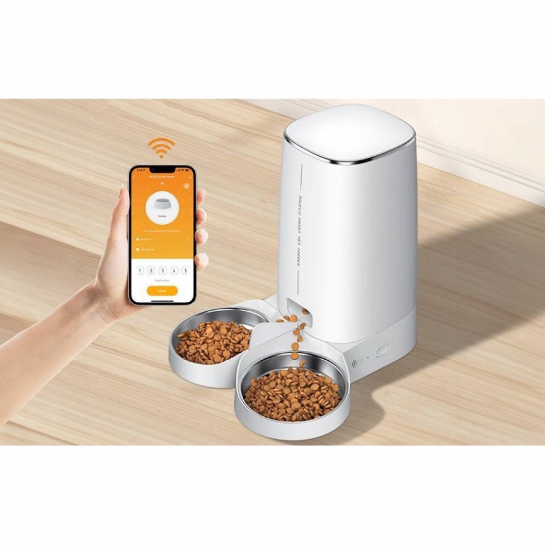 Умная кормушка для животных Xiaomi Rojeco 4L Automatic Pet Feeder WiFi Version Double Bowl (PTM-001 Dual)