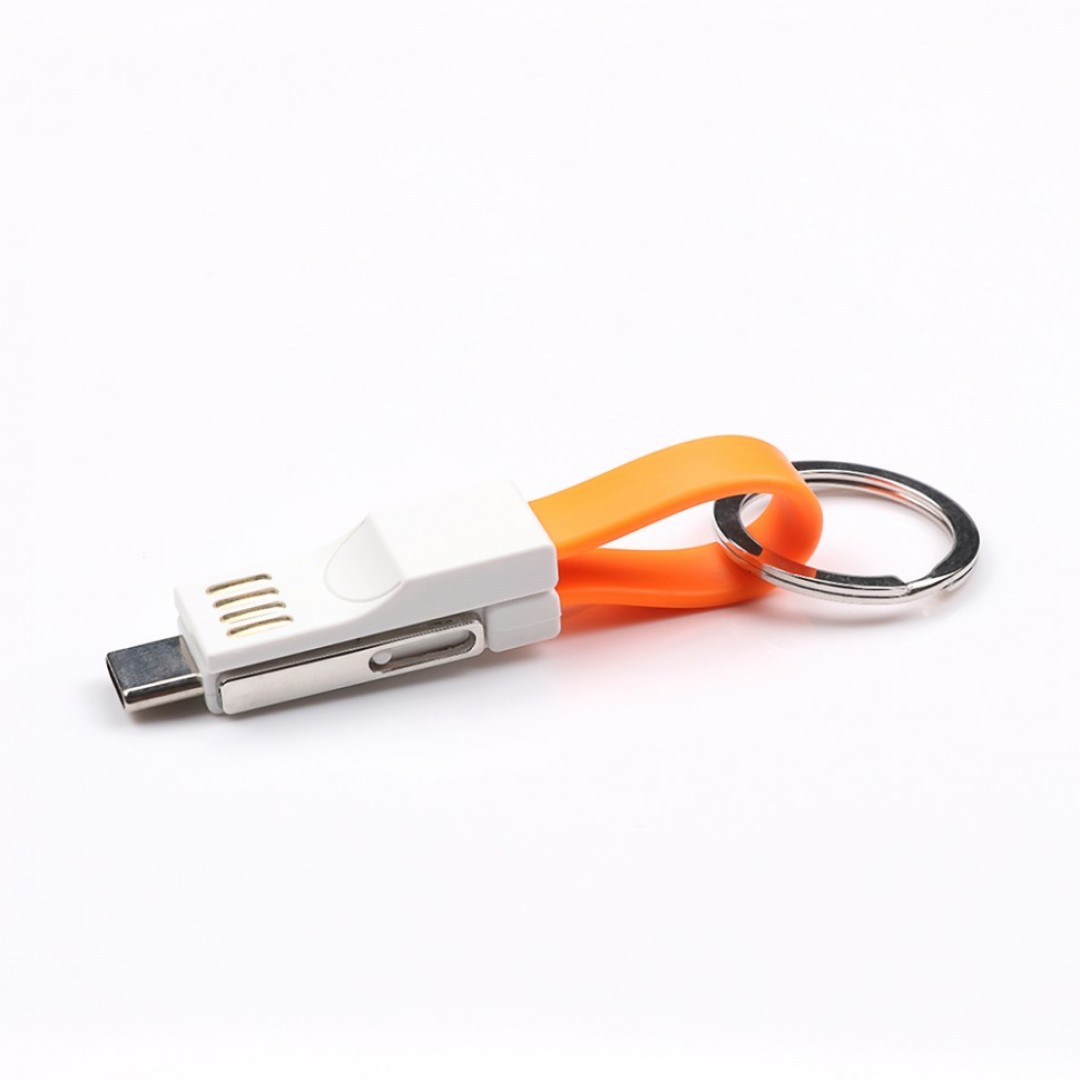 Мини брелок AKENSE 3 в 1 USB кабель Micro Type C