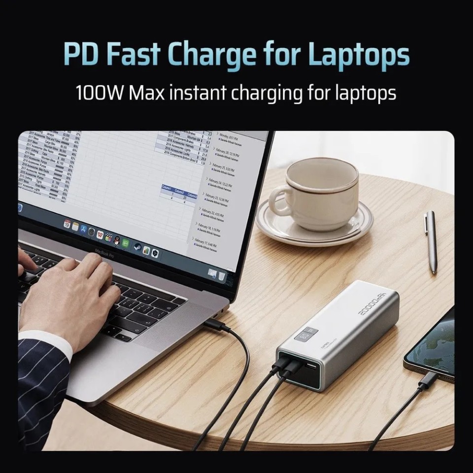 Внешний аккумулятор Xiaomi CUKTECH 20000mAh PB200P 150W Type-C (CUKPB200GLBK)