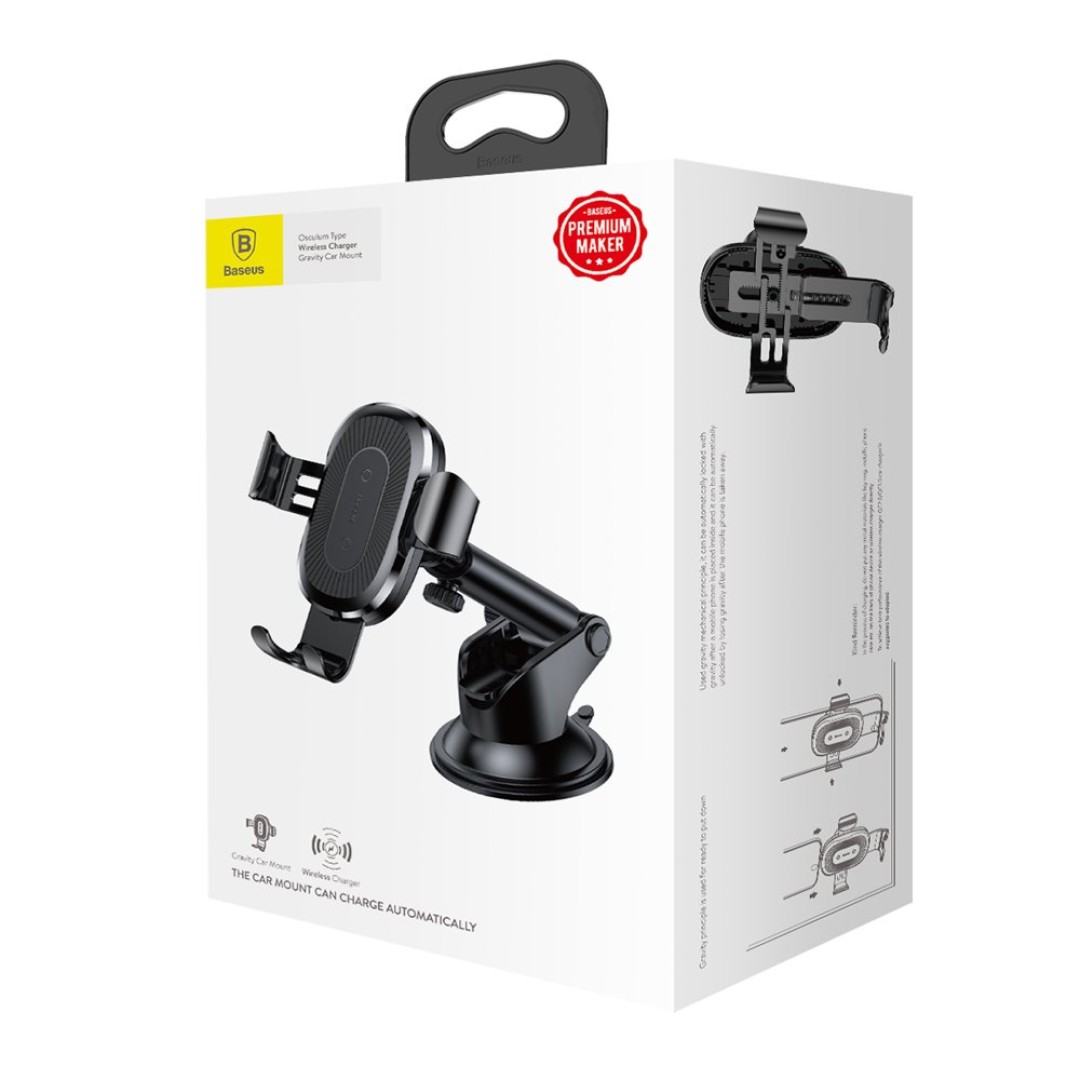 Автомобильный держатель с беспроводной зарядкой Baseus Osculum Type Wireless Charger Gravity Car Mount (WXYL-A01)