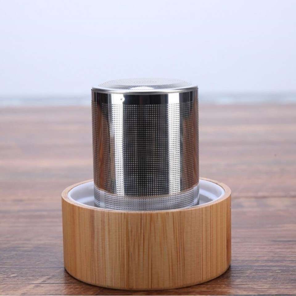 Чайная бутылка с двойным стеклом, ситечком, две крышки Qwerty Bamboo (TGB04)