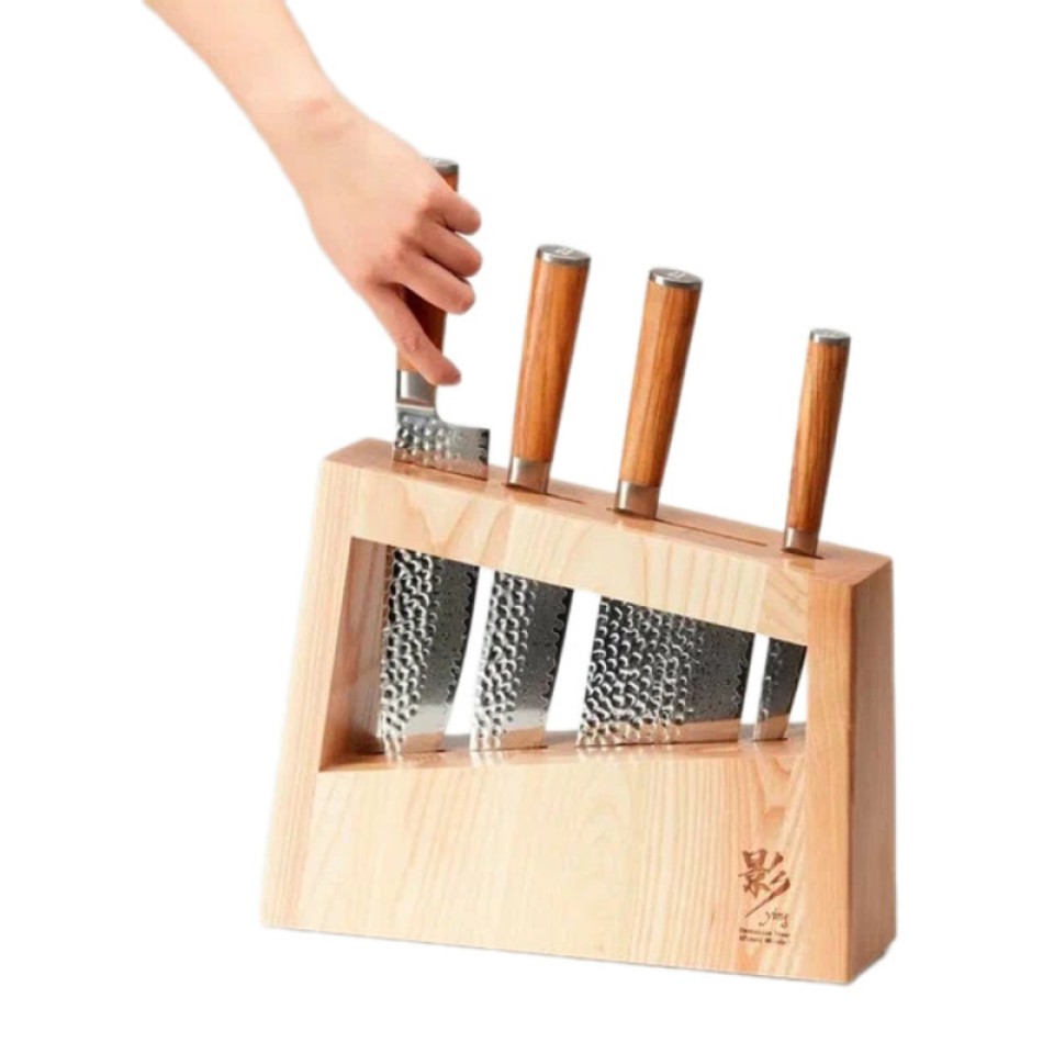 Набор ножей из дамасской стали Huo Hou Set of 5 Damascus Knife Sets (4 ножа с подставкой) (HU0073)