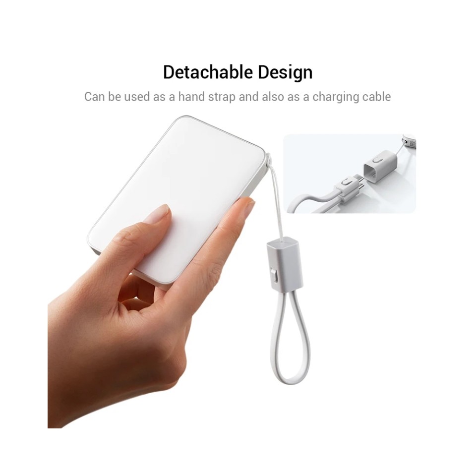 Ультратонкий внешний аккумулятор Xiaomi Ultra-Thin Power Bank with Built-in Cable 5000 mAh 22.5W (PB0522S)