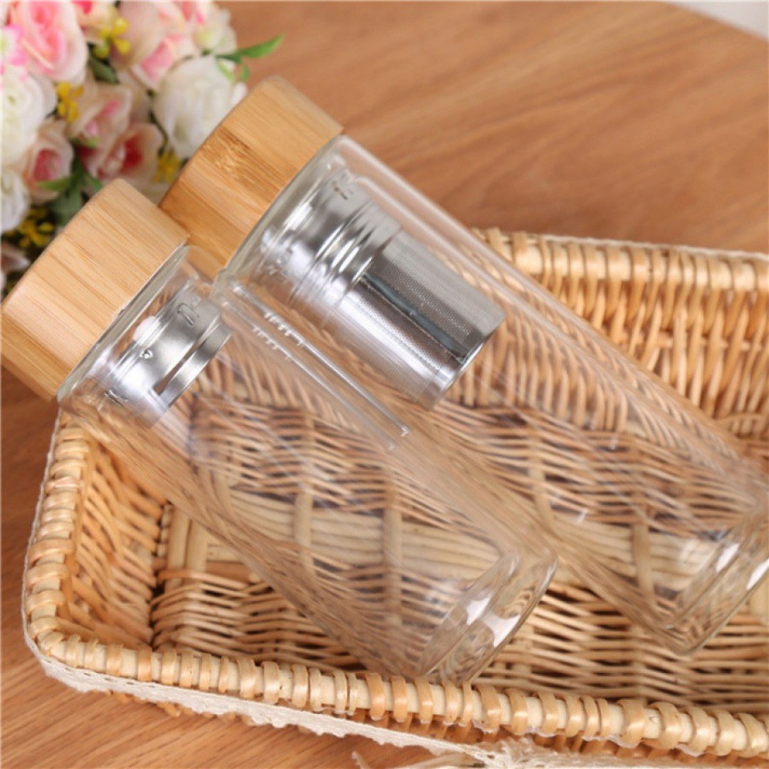 Чайная бутылка 350 мл с двойным стеклом ситечком Qwerty Portable Tea Bottle