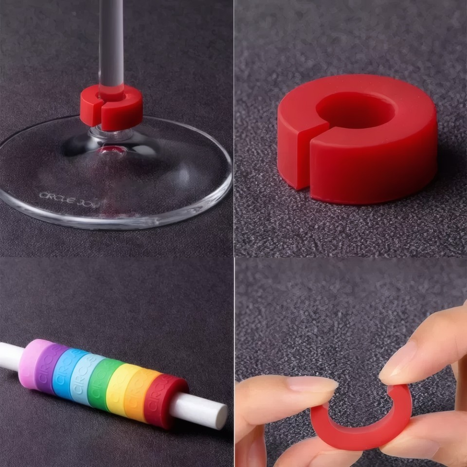 Цветные колечки для бокалов Xiaomi Circle Joy Wine Cup Identification Ring CJ-SBH01
