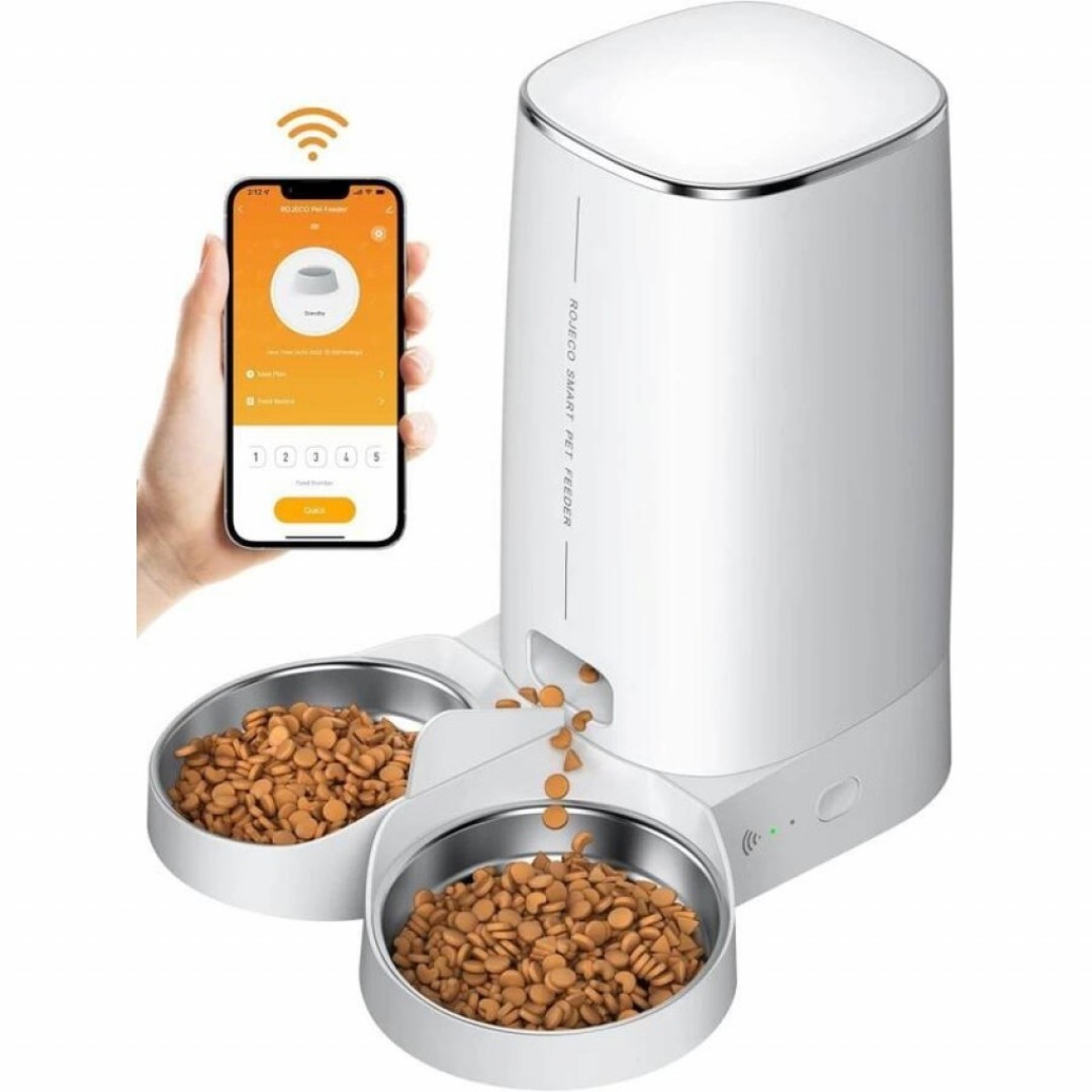 Умная кормушка для животных Xiaomi Rojeco 4L Automatic Pet Feeder WiFi Version Double Bowl (PTM-001 Dual)