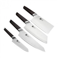 Набор стальных ножей Xiaomi Huo Hou Composite Steel Kitchen Knife Set (4 ножа + подставка) (HU0033)