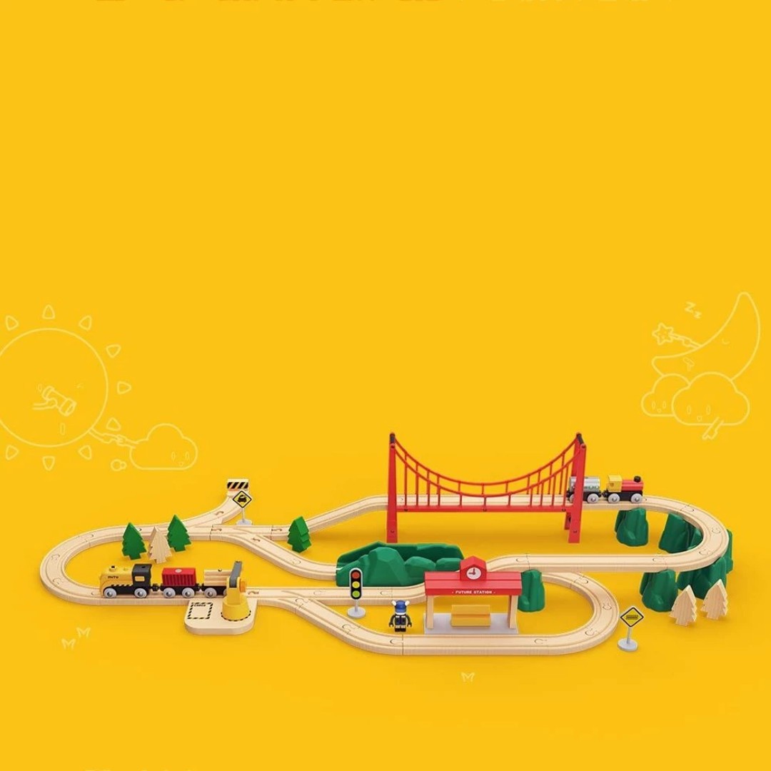 Железная дорога Xiaomi Mitu Toy Train Set Light Wood (MTWJ02MT)